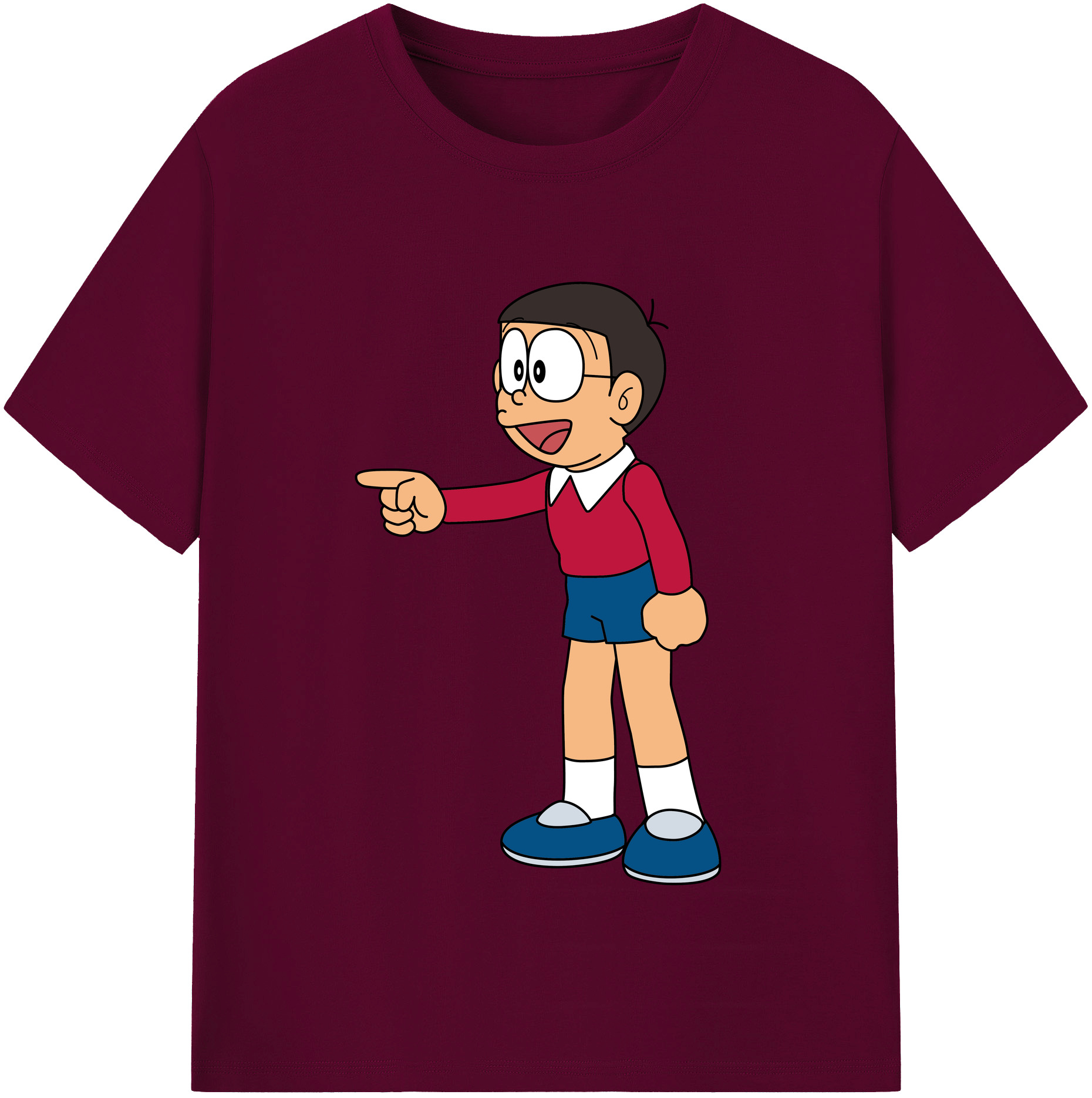 （画像用） ドラえもん 野比 のび太 Doraemon Nobita Nobi レディースカジュアルプリントTシャツ（綿100％）